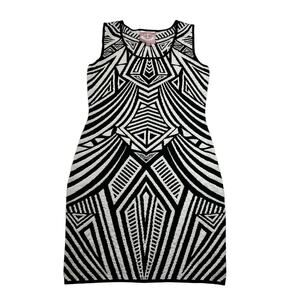Romeo & Juliet Couture Sleeveless Abstract Print Knit Bodycon Dress Size S NEW